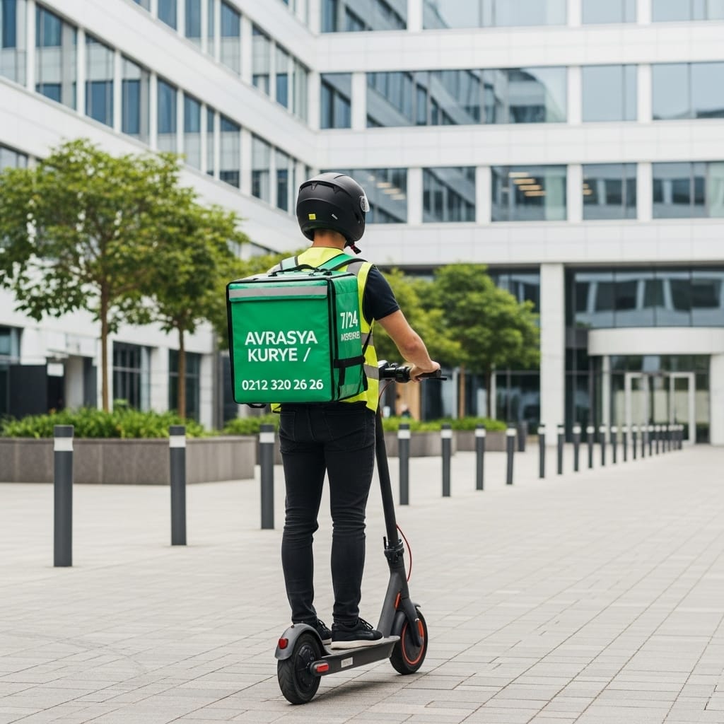 Sessiz elektrikli scooter ile kampüs içi AVRASYA KURYE teslimatı