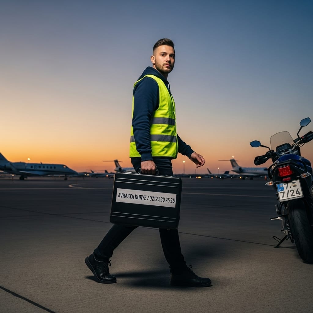 Özel jet pistinde elden teslime giden AVRASYA KURYE VIP kurye
