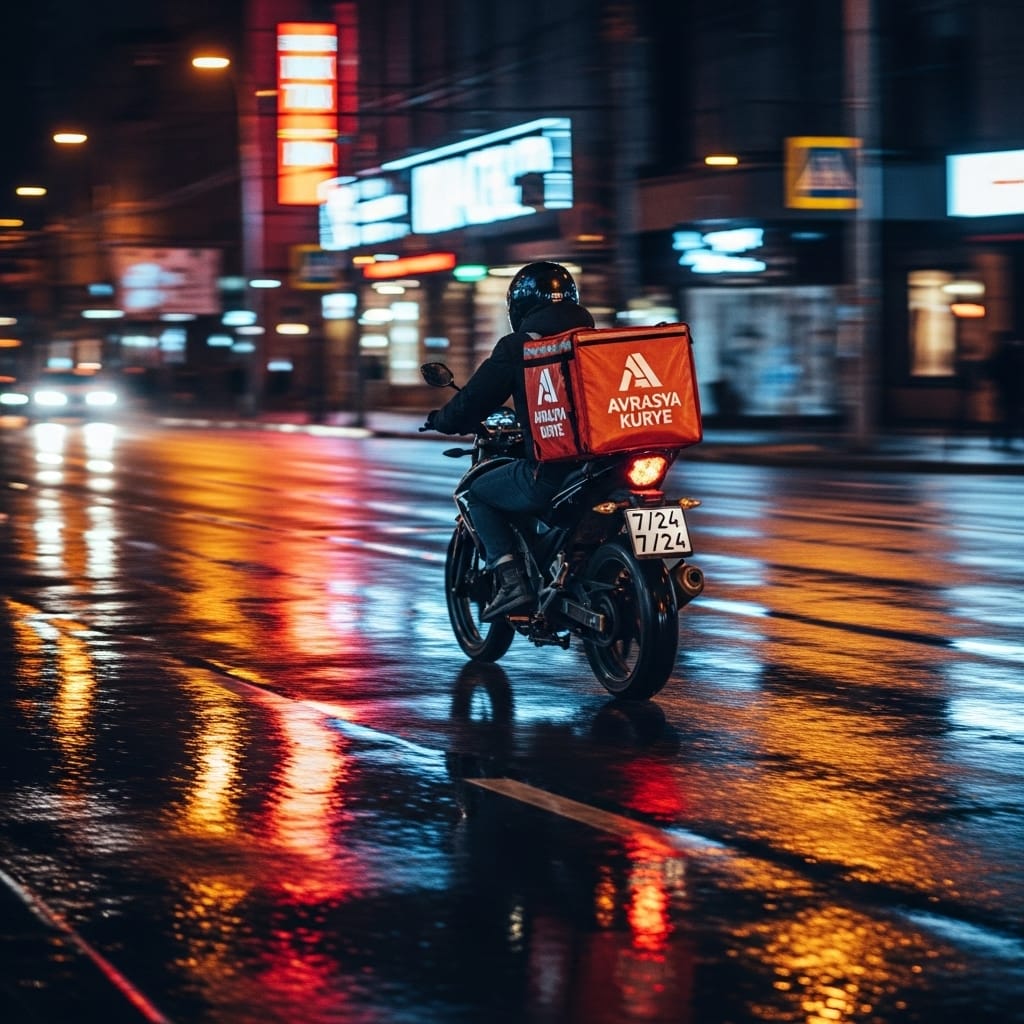 İstanbul sokaklarında 7/24 Avrasya Kurye gece teslimatı