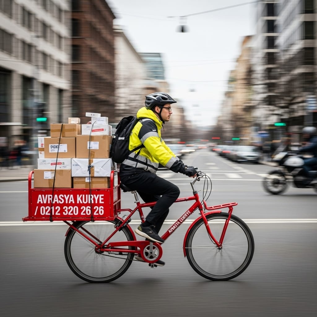 Çoklu koli taşıyan e‑ticaret moto kurye