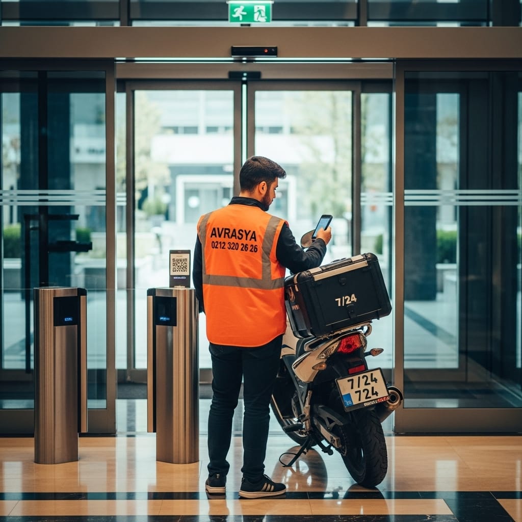 Güvenlik bankosunda QR kodlu AVRASYA KURYE VIP teslimatı