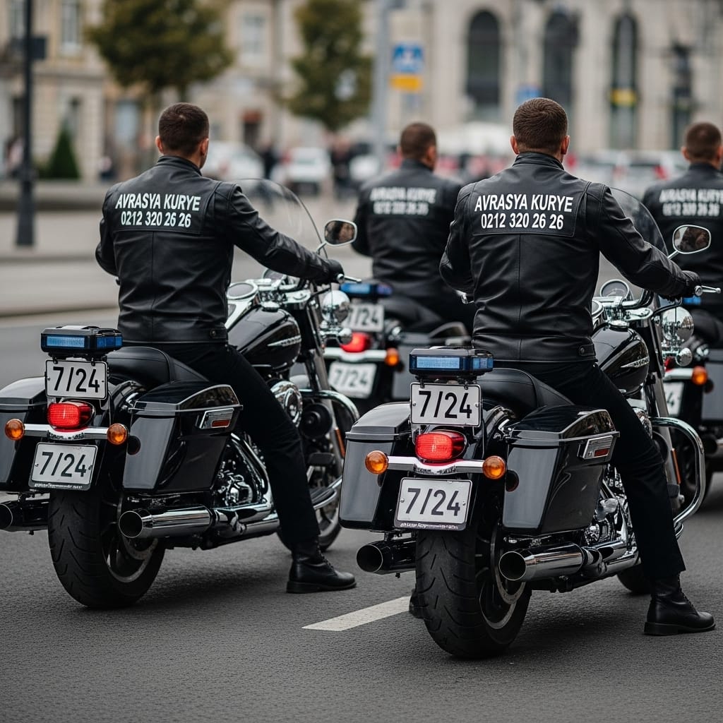 VIP görevli yüksek cc motosiklet filosu, marka logolu