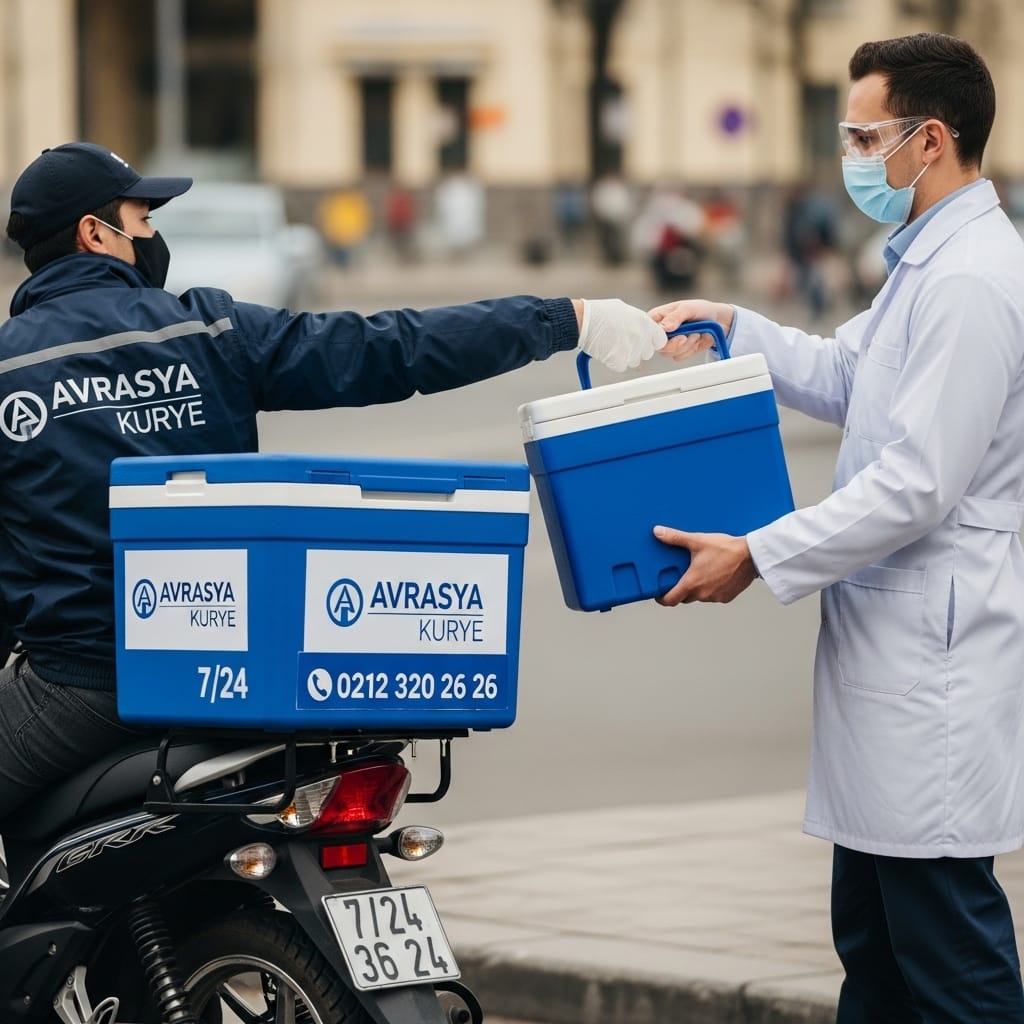 Soğutuculu numune kutusu teslim eden AVRASYA KURYE
